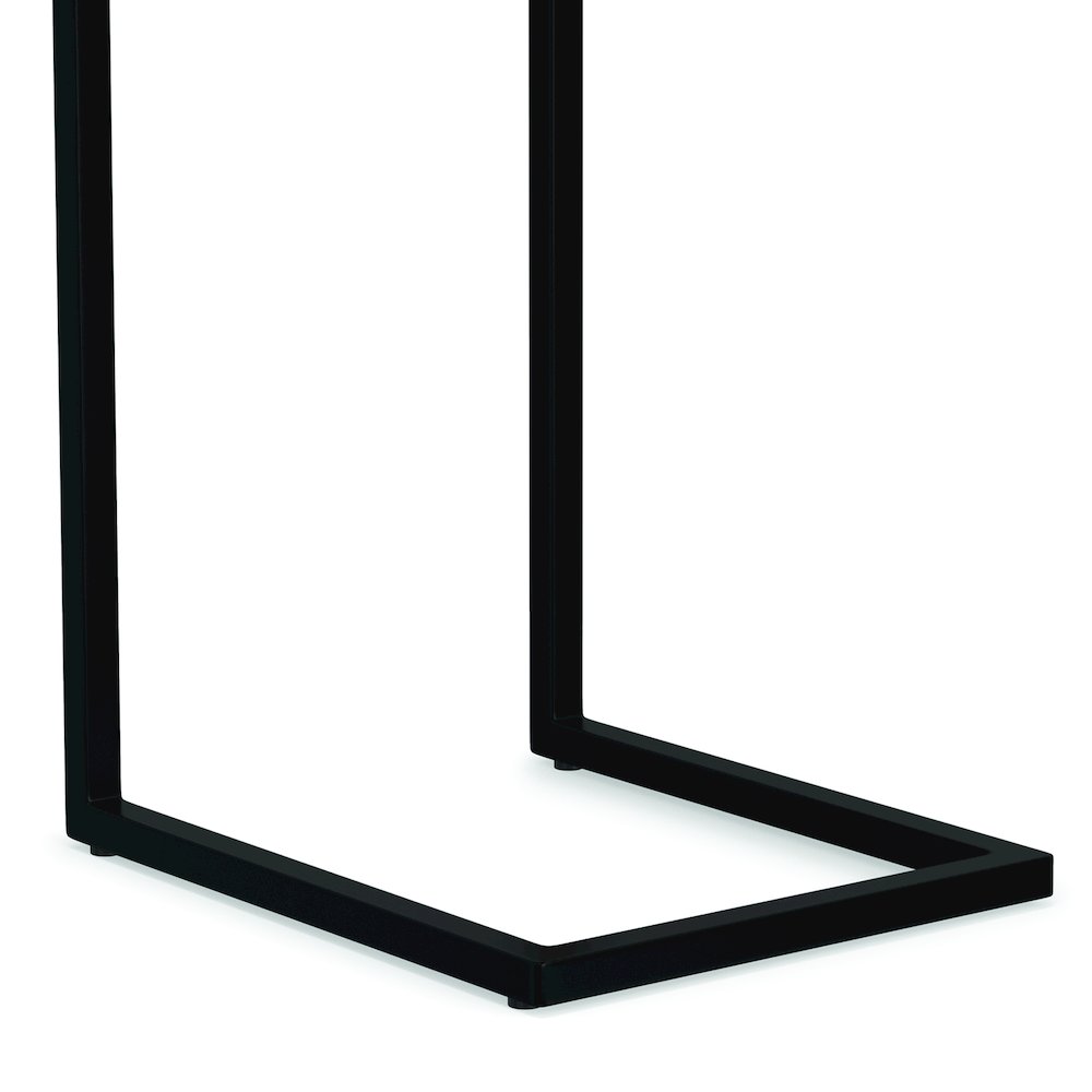 16 inch Wide Solid Mango/Metal C Side Table in Walnut Brown/Black, Assembled. Picture 4