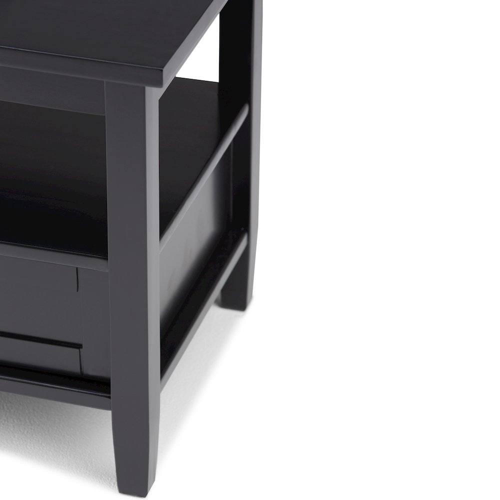 Warm Shaker 20 inch Solid Wood Transitional End Table in Black (Set of 2). Picture 5
