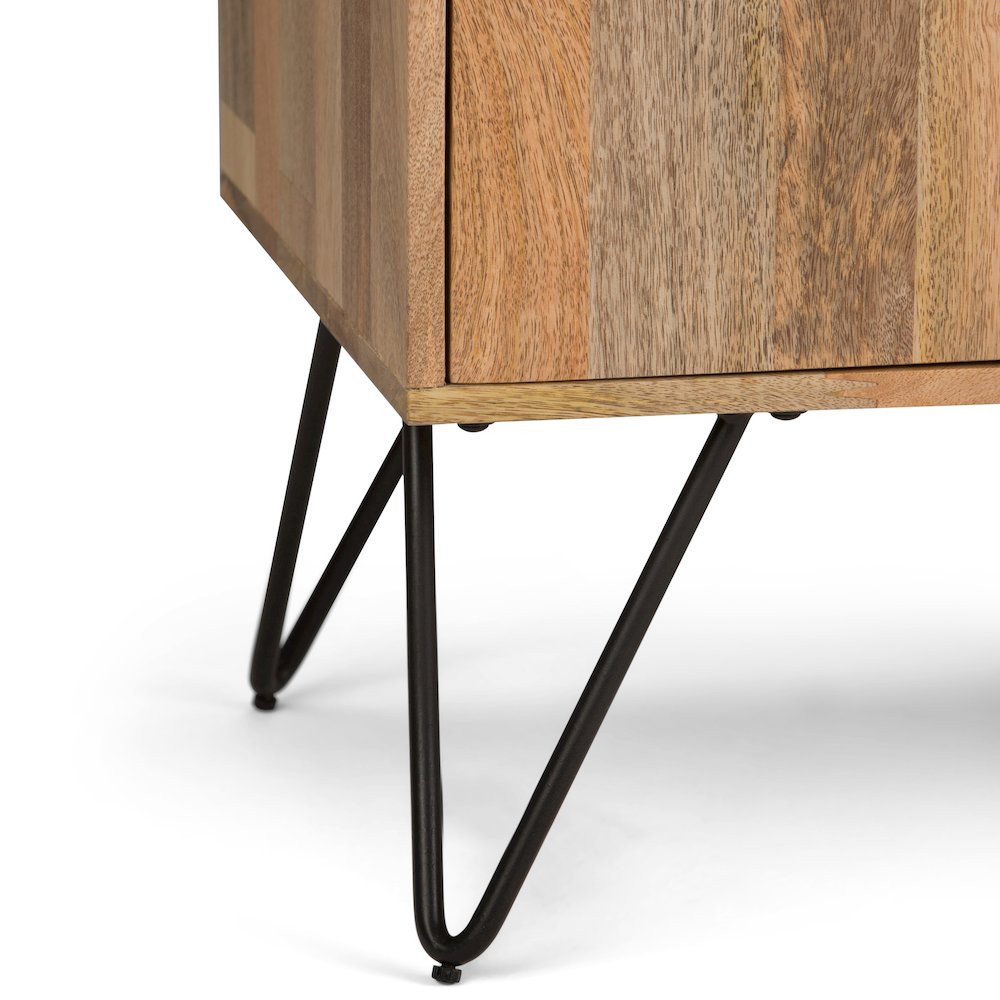 Hunter Solid Mango Wood Tv Media Stand In Natural For Tvs Up To 65 Inches. Picture 3