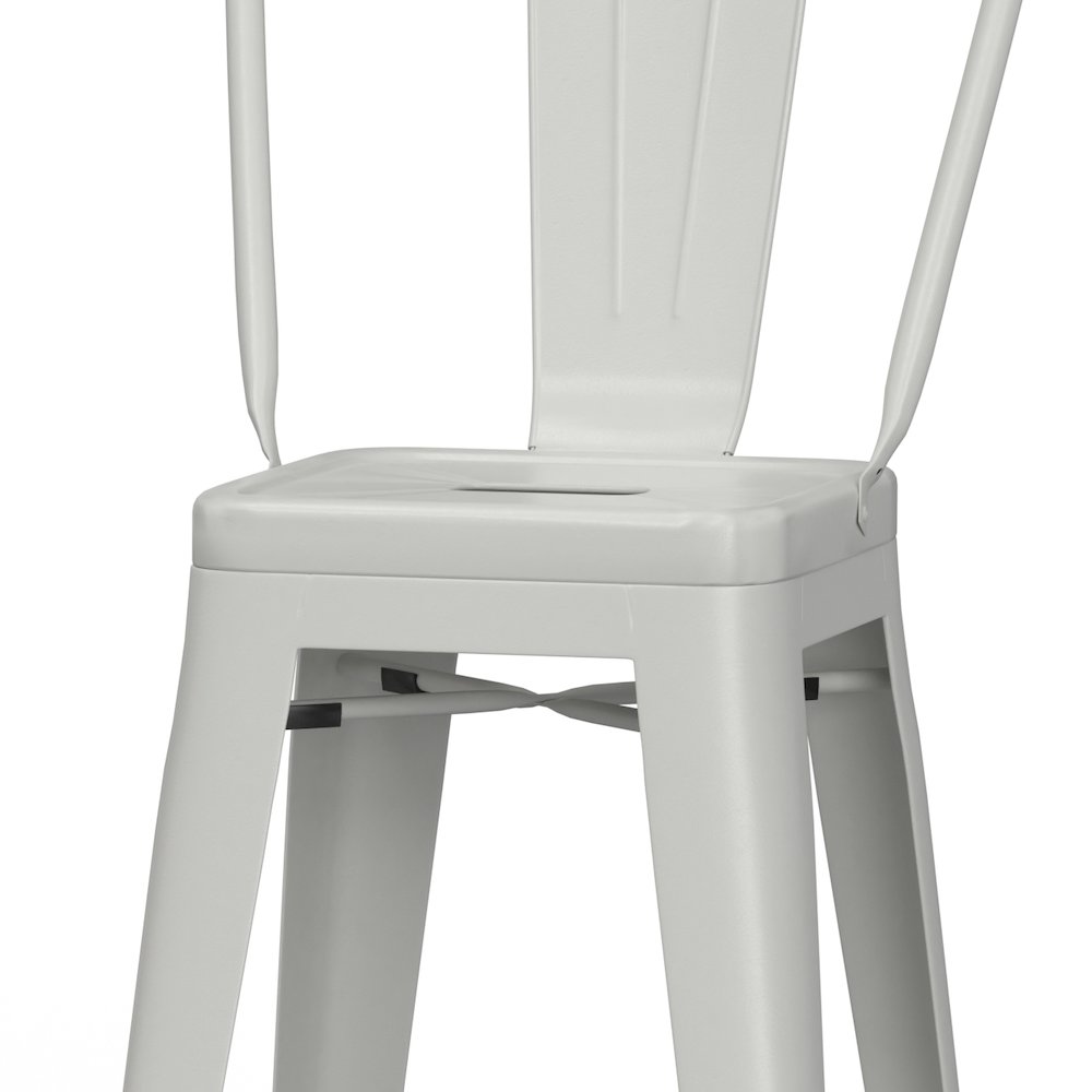Fletcher 24 Inch Metal Counter Height Stool (Set Of 2) In White. Picture 2