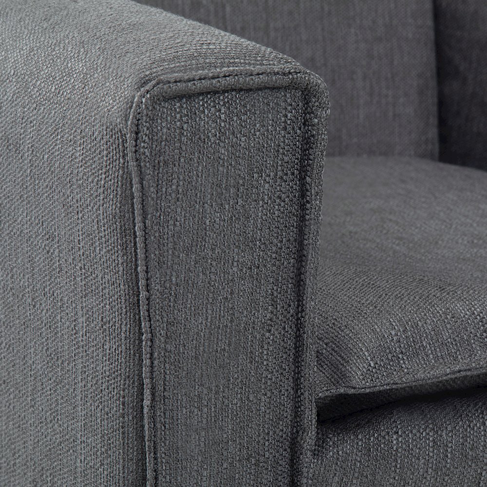 Warren Accent Chair with Hairpin Legs in Slate Grey Woven Fabric. Picture 7