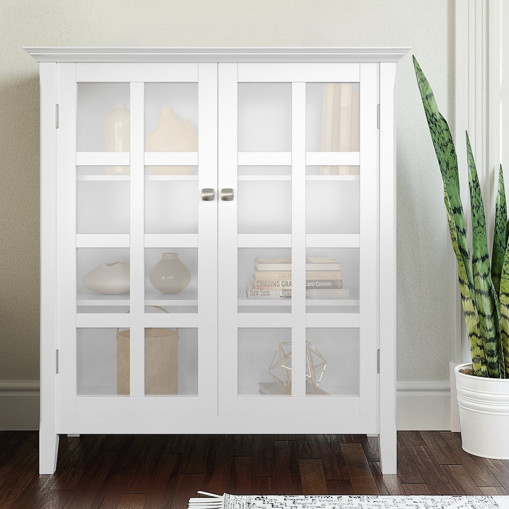 Acadian Solid Wood Medium Storage Cabinet In White. Picture 5