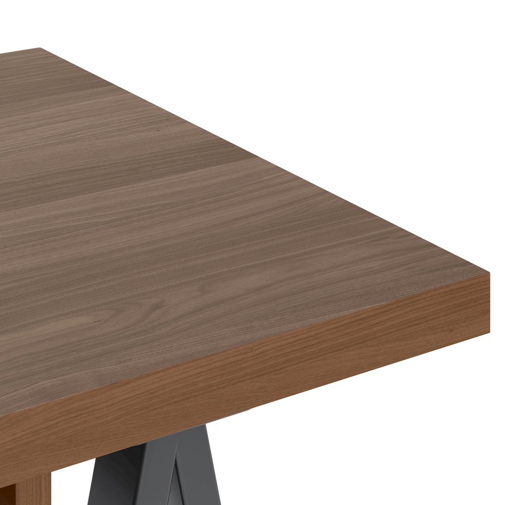 Sawhorse Solid Walnut Veneer and Metal Desk. Picture 3