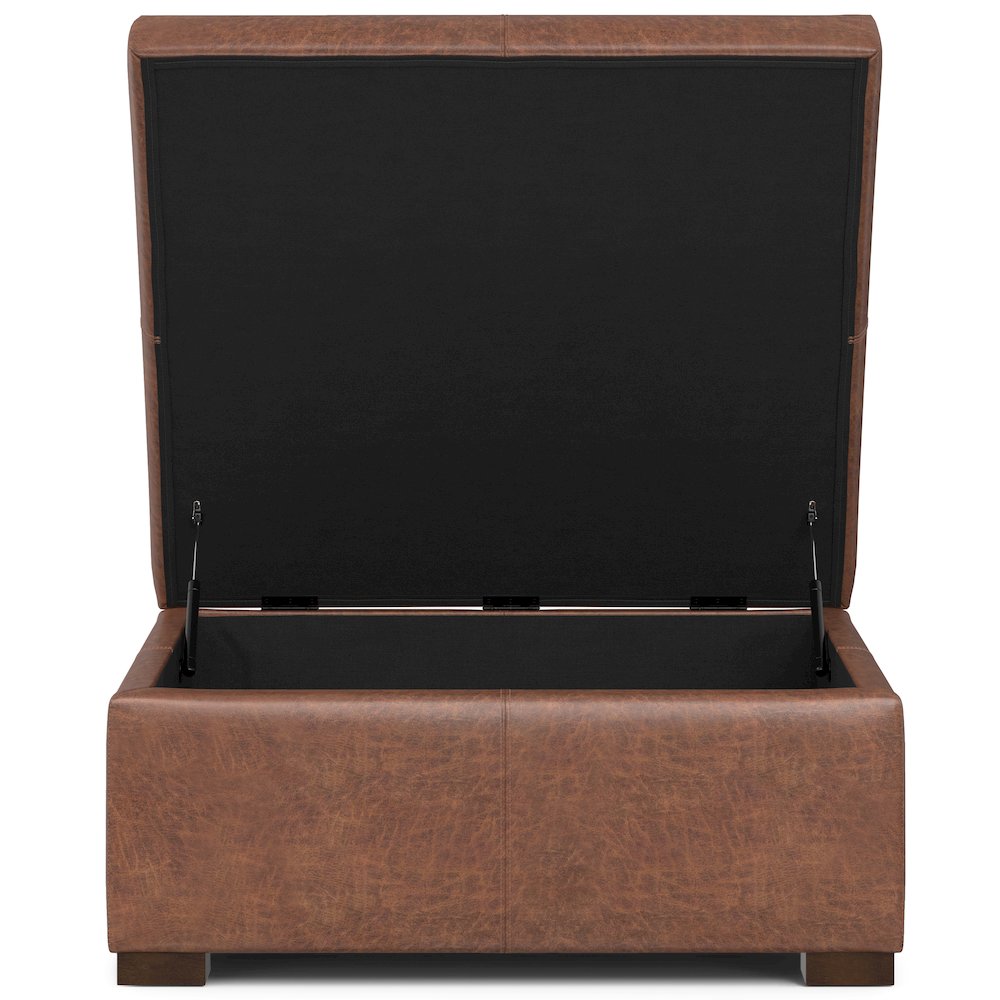 36 inch Wide Contemporary Square Square Coffee Table Storage Ottoman. Picture 3