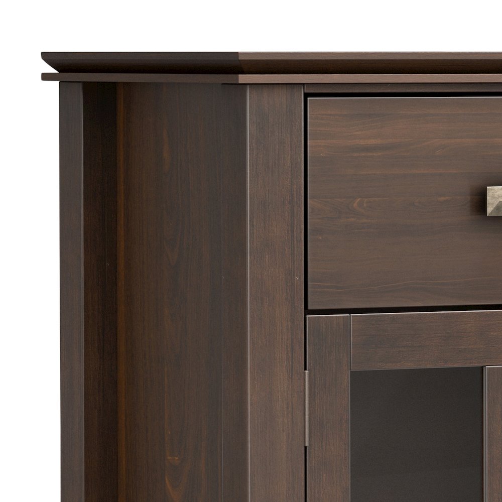 54 inch Wide Solid Wood Transitional Sideboard Buffet in Natural Aged Brown. Picture 2