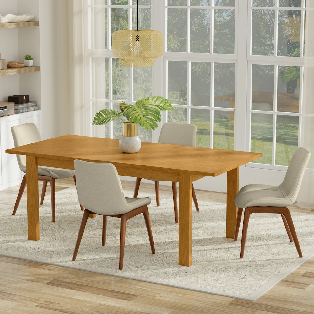 Wilson Extendable Dining Table In Oak Veneer. Picture 2