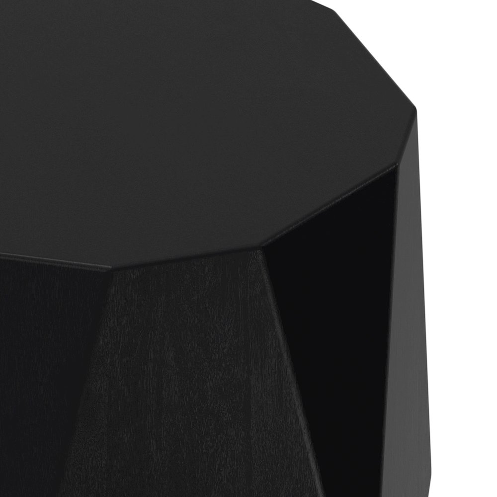 Judson 15 Inch Wide Solid Mango Contemporary End Table In Black. Picture 3