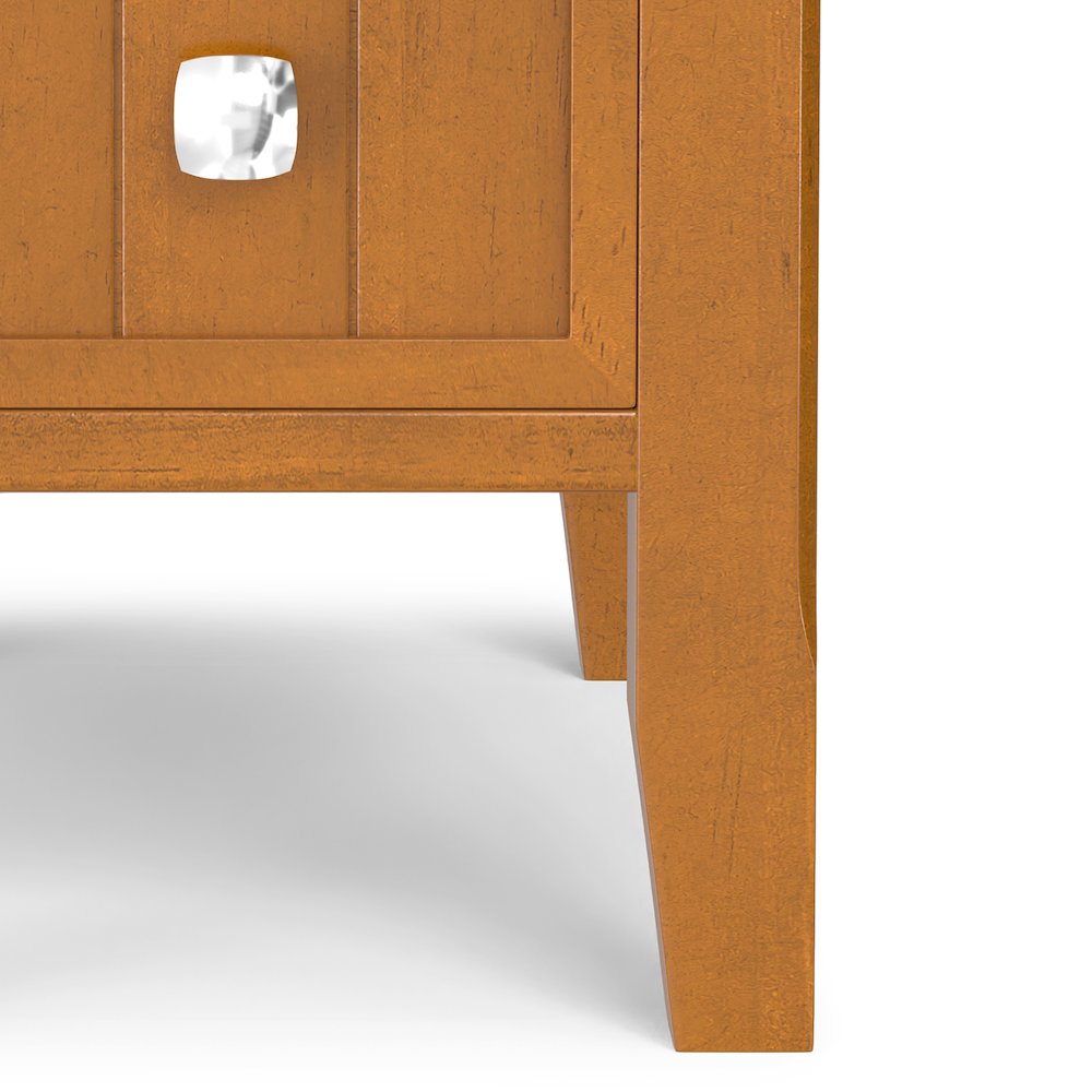Solid Wood Transitional Narrow Side Table With Drawer In Light Golden Brown. Picture 3