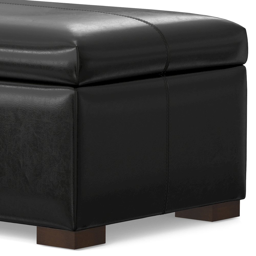 48 inch Wide Contemporary Rectangle Rectangular Storage Ottoman. Picture 3