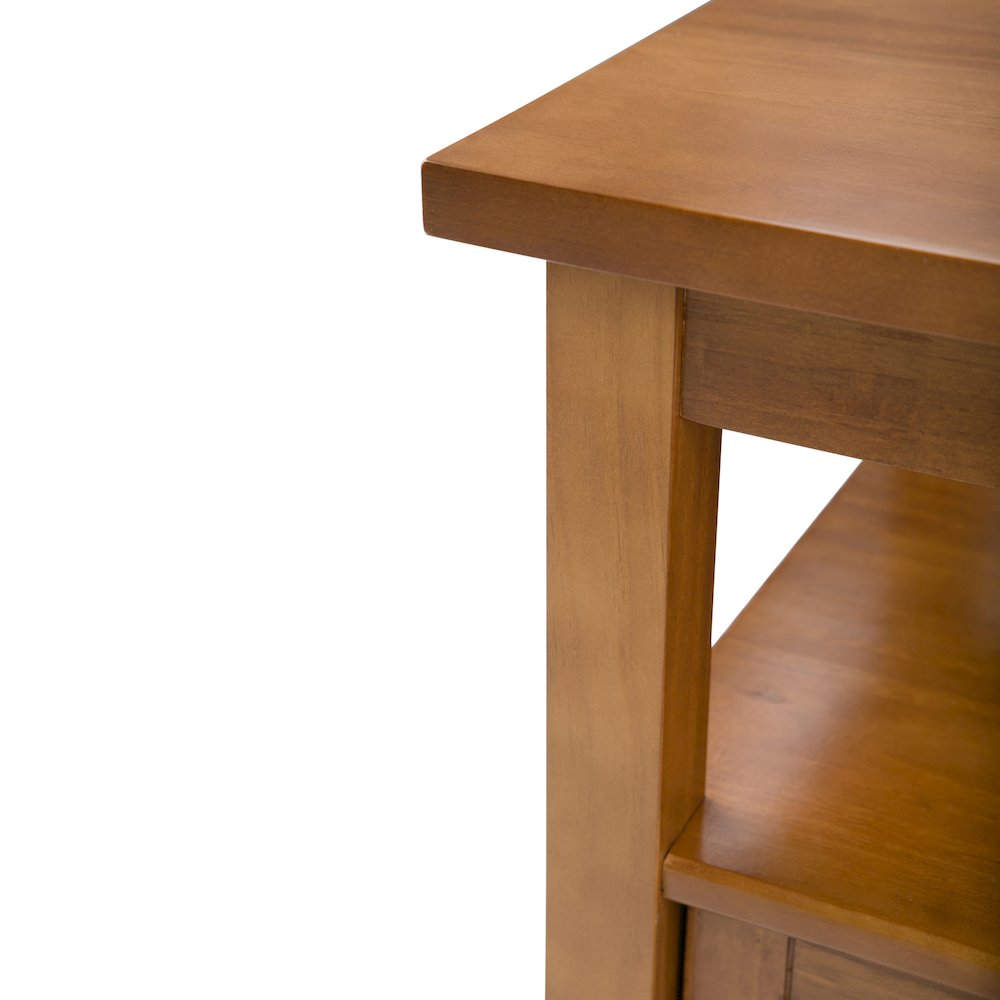 20 inch Solid Wood Transitional End Table in Light Golden Brown (Set of 2). Picture 4