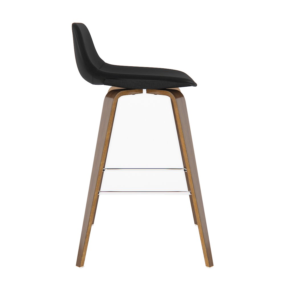 Randolph Bentwood Counter Height Stool (Set Of 2) In Black Vegan Faux Leather. Picture 4