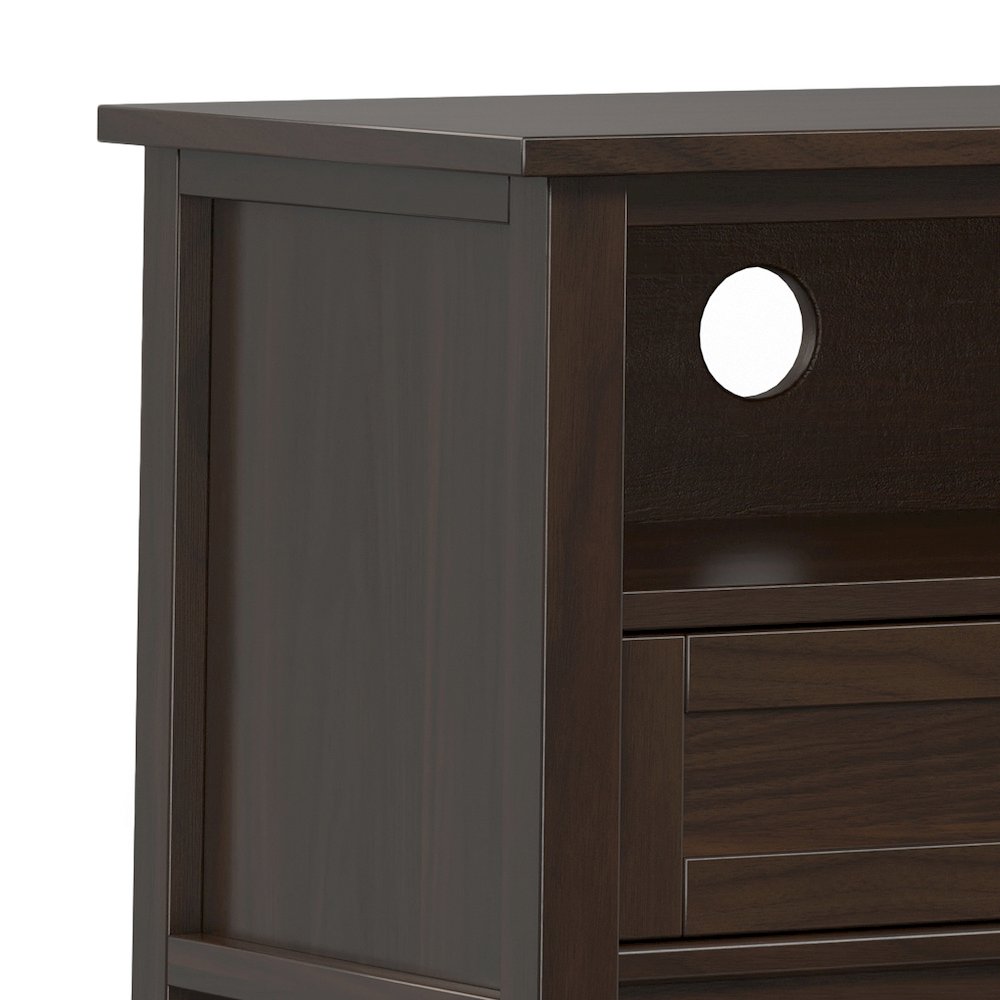 72 Inch Low Tv Media Stand In Tobacco Brown For Tvs Up To 80 Inches. Picture 2
