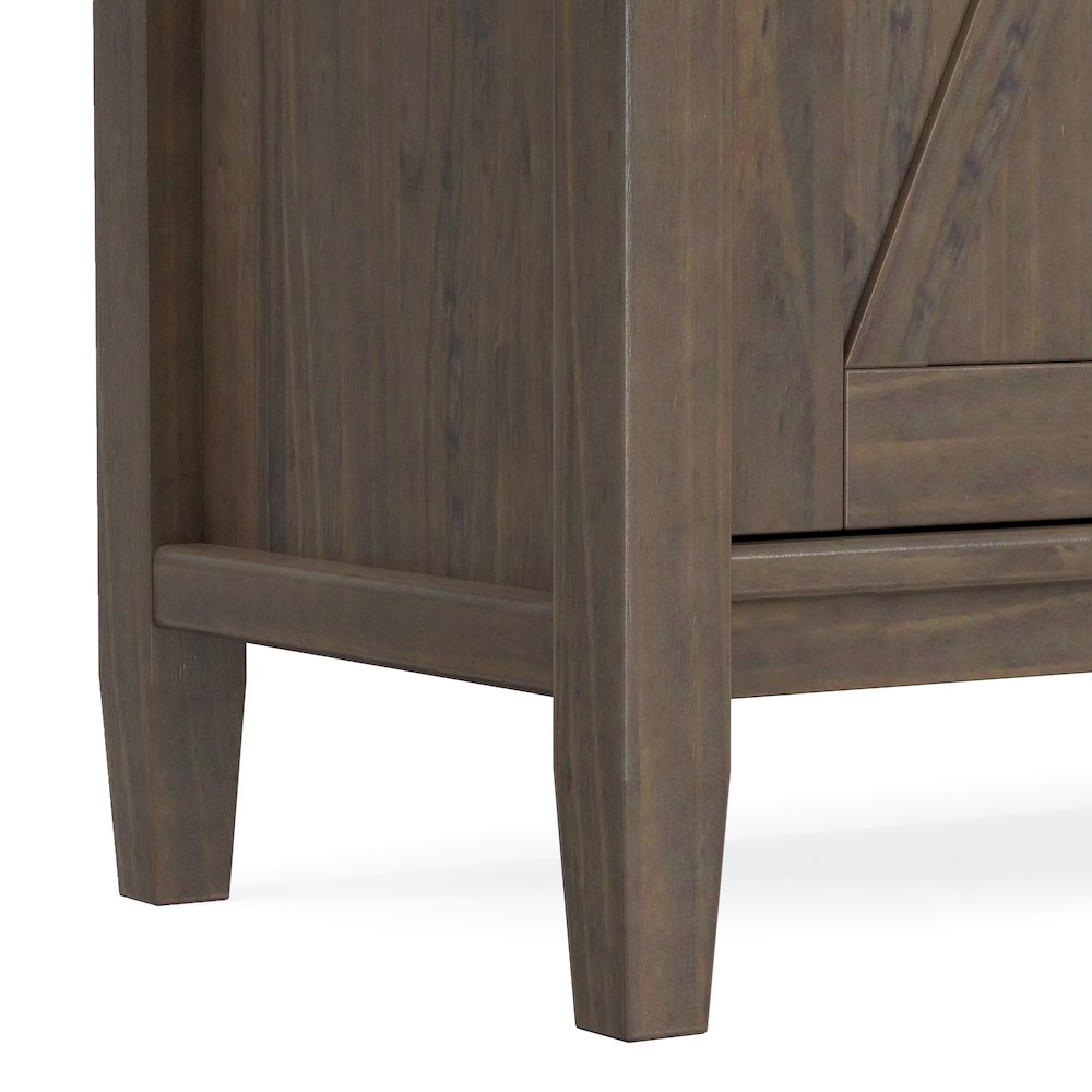 Ela Solid Wood 32 Inch Storage Cabinet In Smoky Brown (Set Of 2). Picture 5