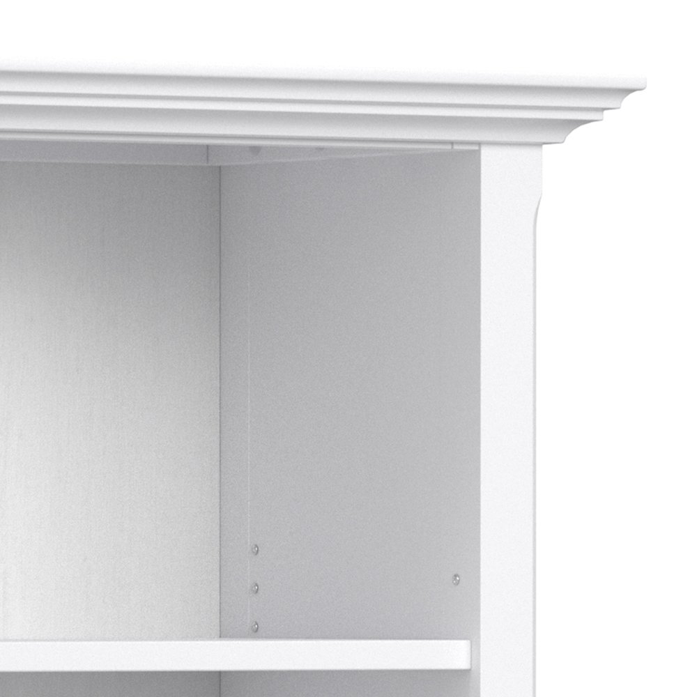 Amherst 24 inch Wide Solid Wood Transitional 5 Shelf Bookcase in White. Picture 5