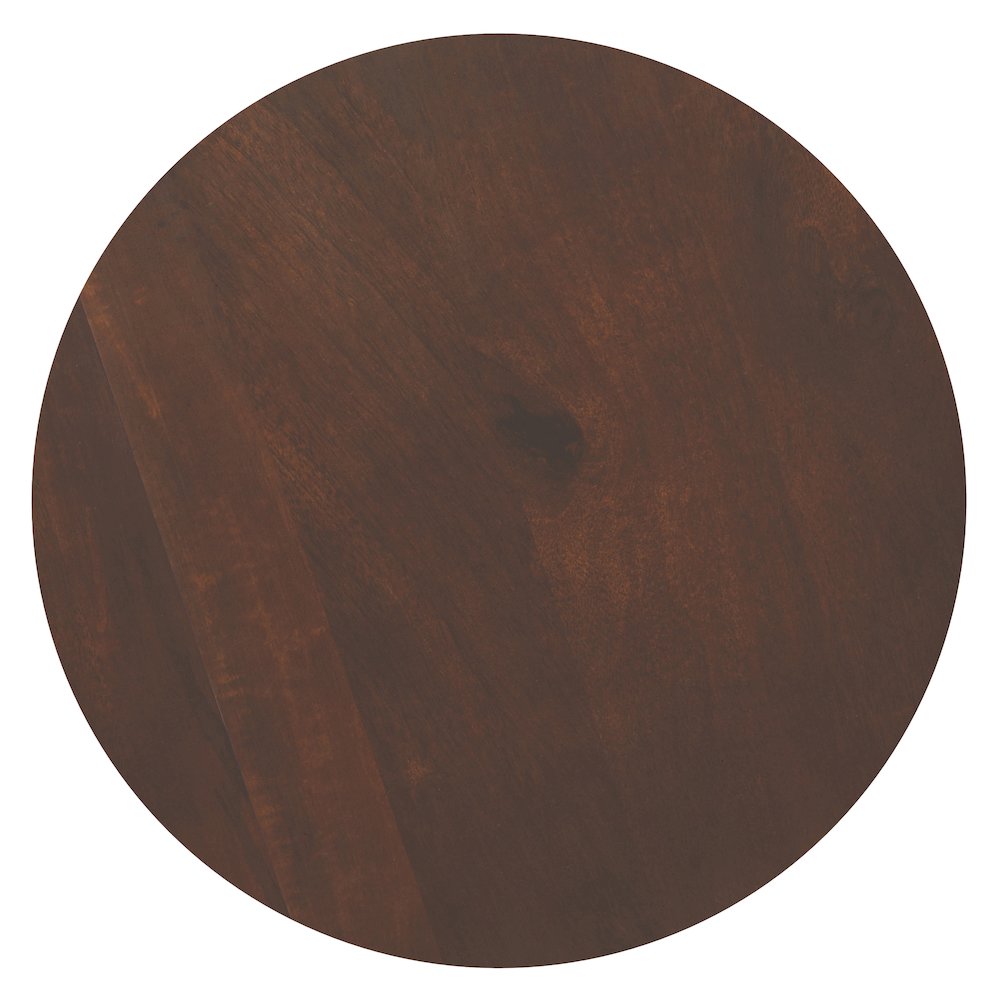 Winnie Solid Acacia Wood Round Coffee Table In Walnut. Picture 3
