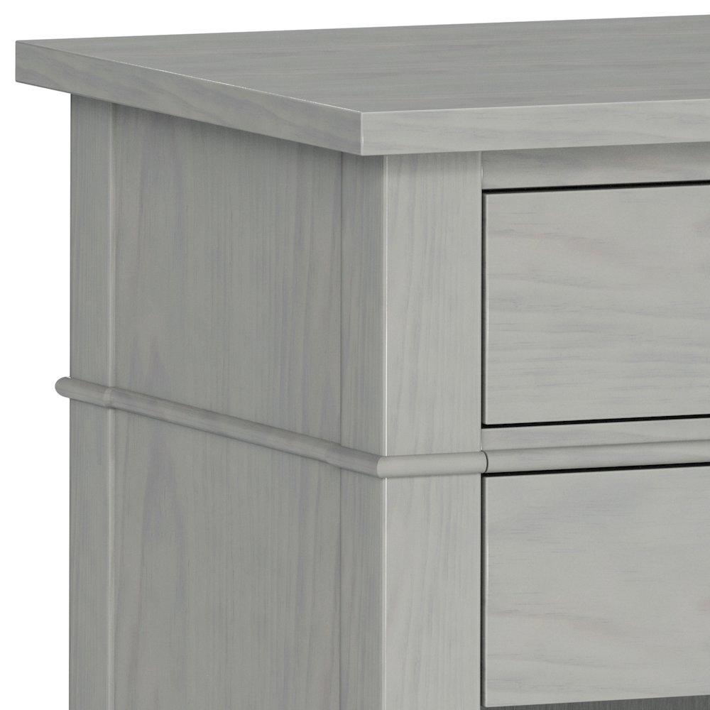 Carlton Solid Wood Bedside Table In Fog Grey. Picture 2