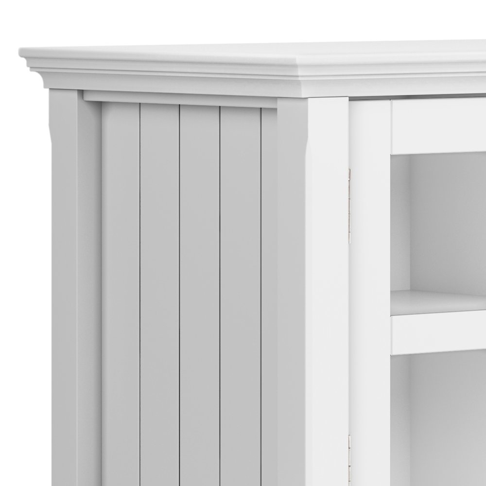 Acadian Solid Wood 60 Inch Tv Media Stand In White For Tvs Up To 65 Inches. Picture 2