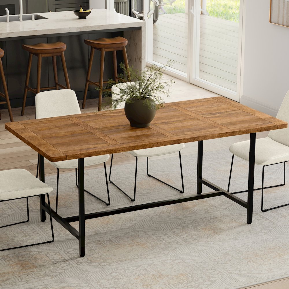 Campbell Dining Table In Burnt Wax. Picture 4
