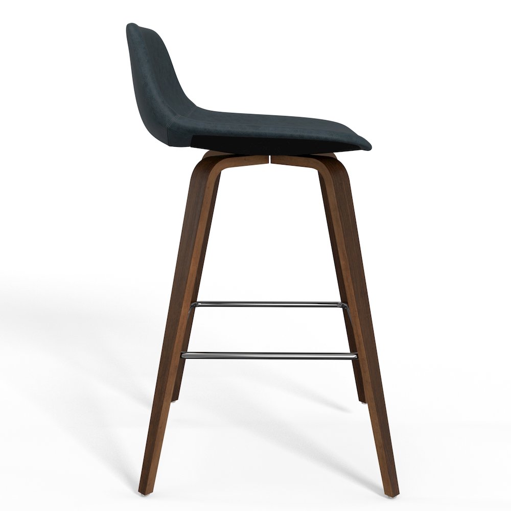 Counter Height Stool (Set Of 2) In Distressed Blue Vegan Faux Leather. Picture 3
