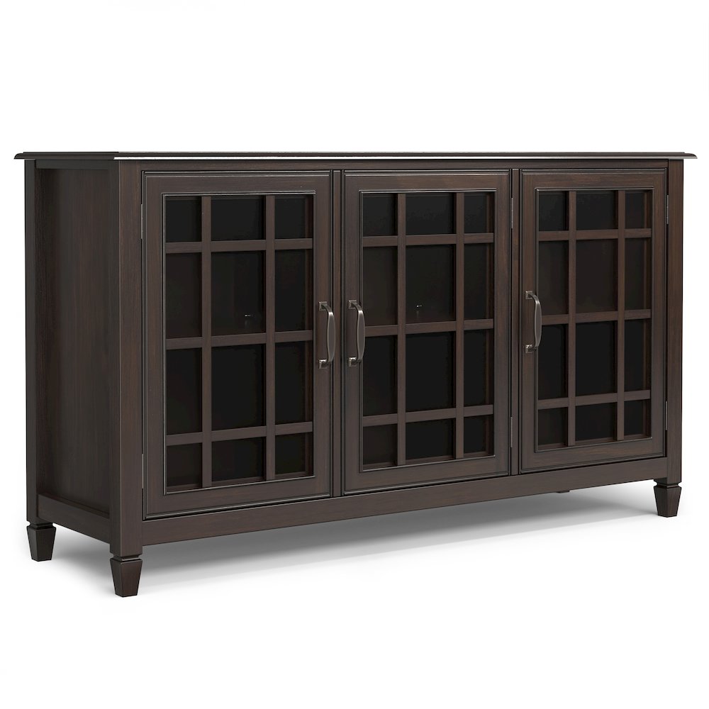 Connaught Solid Wood Wide Storage Cabinet Buffet In Chestnut Brown. Picture 1