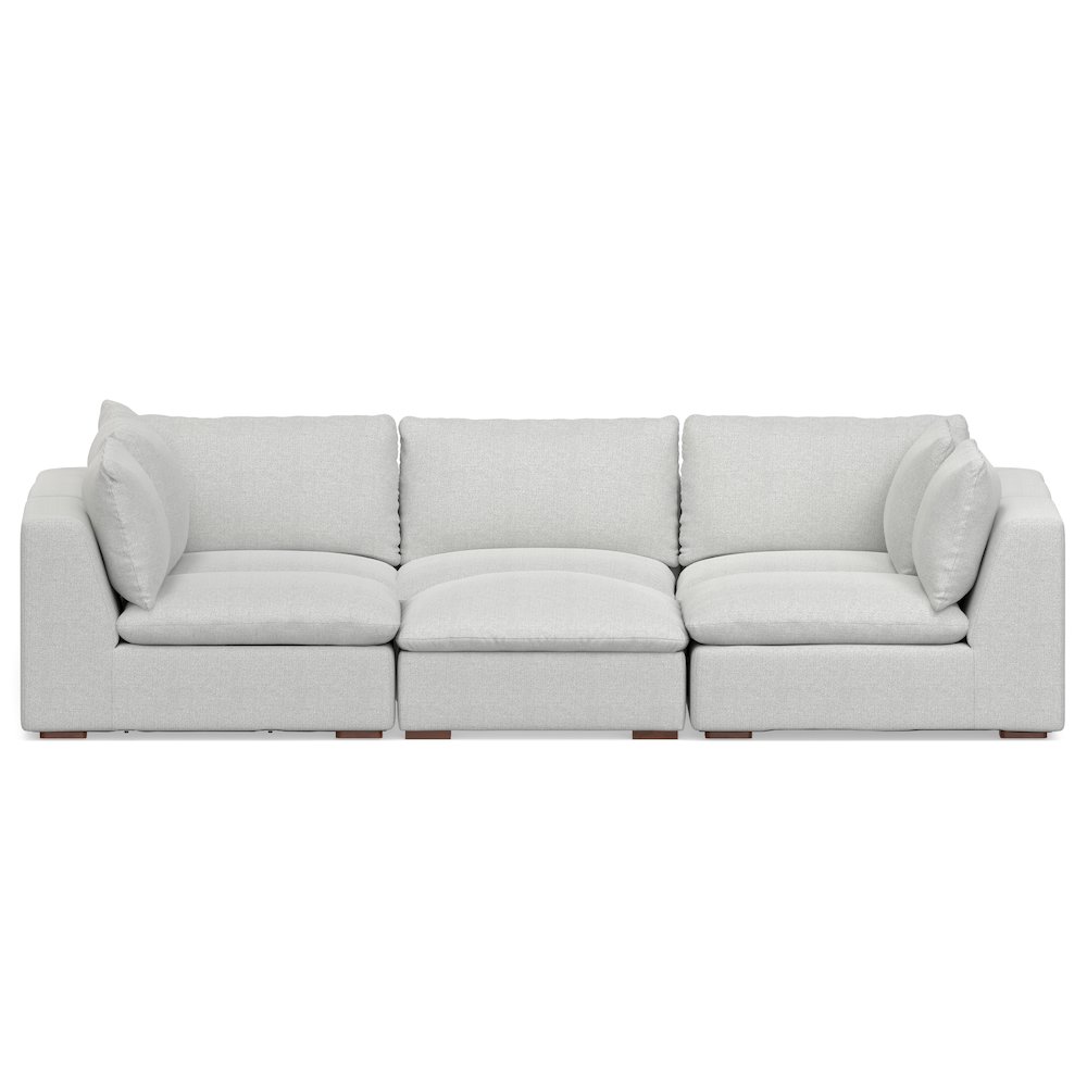Jasmine Pit Sectional Modular Sofa In Velvety Chenille Performance Fabric. Picture 1
