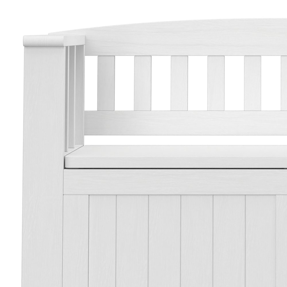 36 Inch Wide Solid Wood Transitional Small Entryway Storage Bench In White. Picture 5