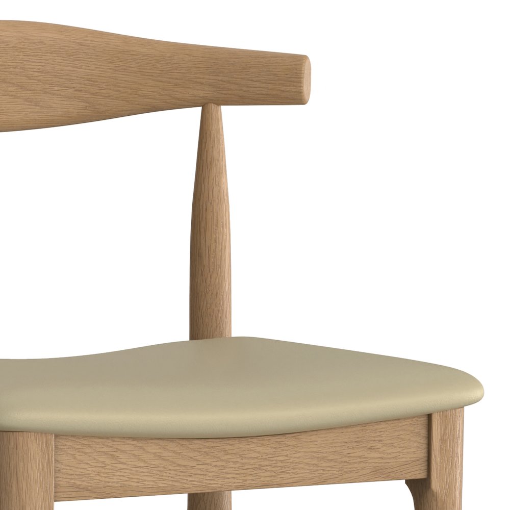 Molly Mid Century Modern Bar Stool in Natural Faux Leather, Fully Assembled. Picture 3
