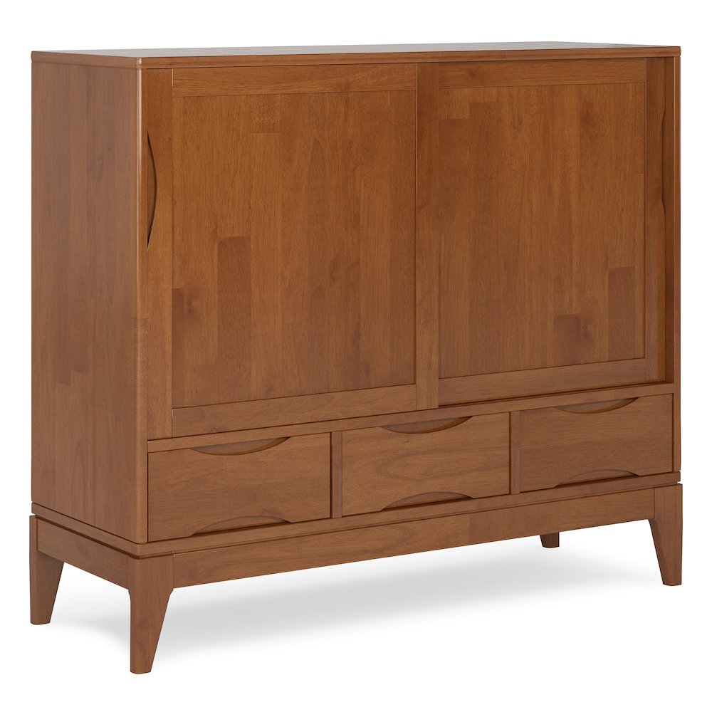 Harper Solid Wood 48 Inch Storage Cabinet In Teak Brown (Set Of 2). Picture 2