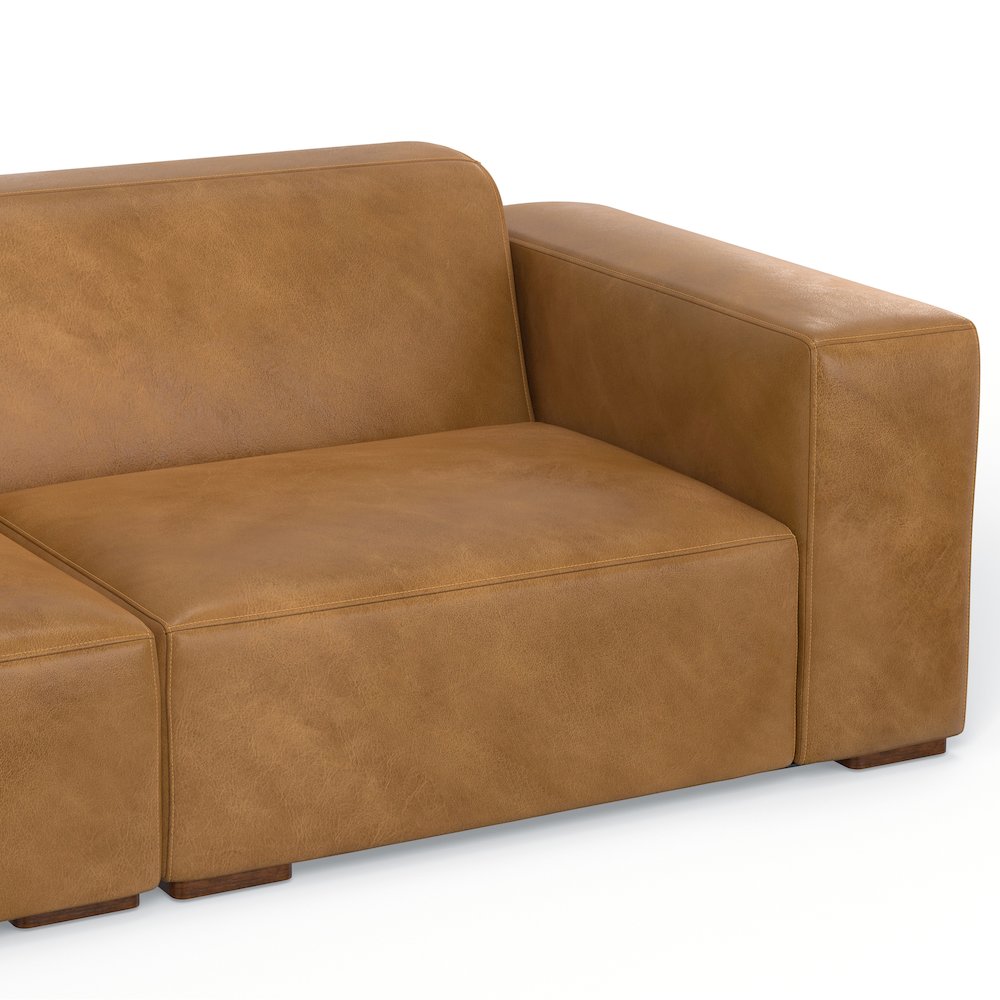 Rex Left-Facing Modular Sectional Sofa In Genuine Leather. Picture 4