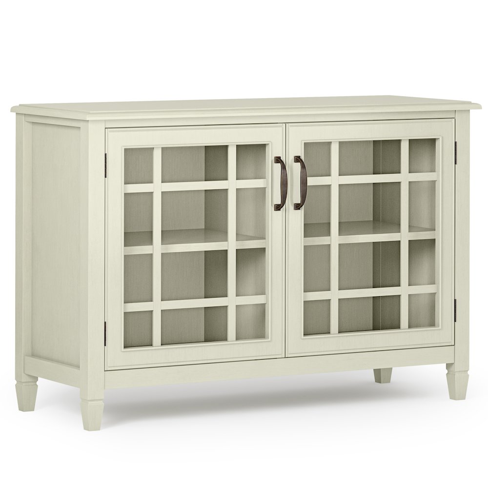 Connaught Solid Wood Low Storage Cabinet In Antique White. Picture 1