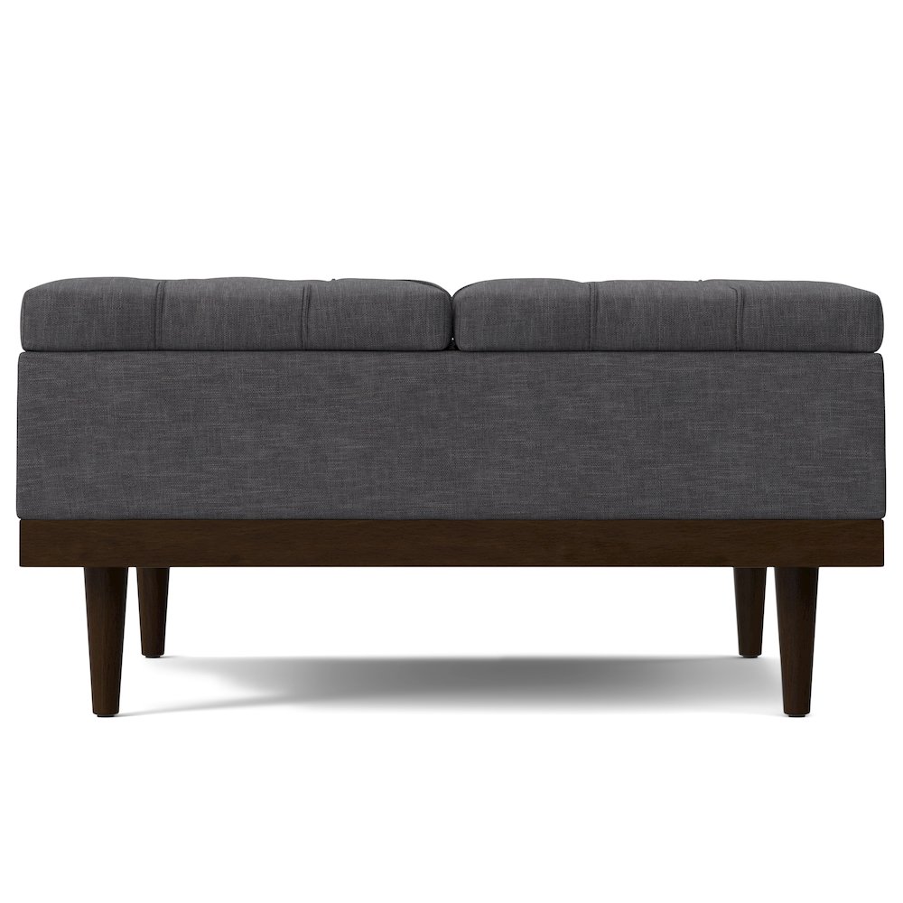Mariah Lift Top Table Storage Ottoman in Slate Grey  Polyester Linen. Picture 4