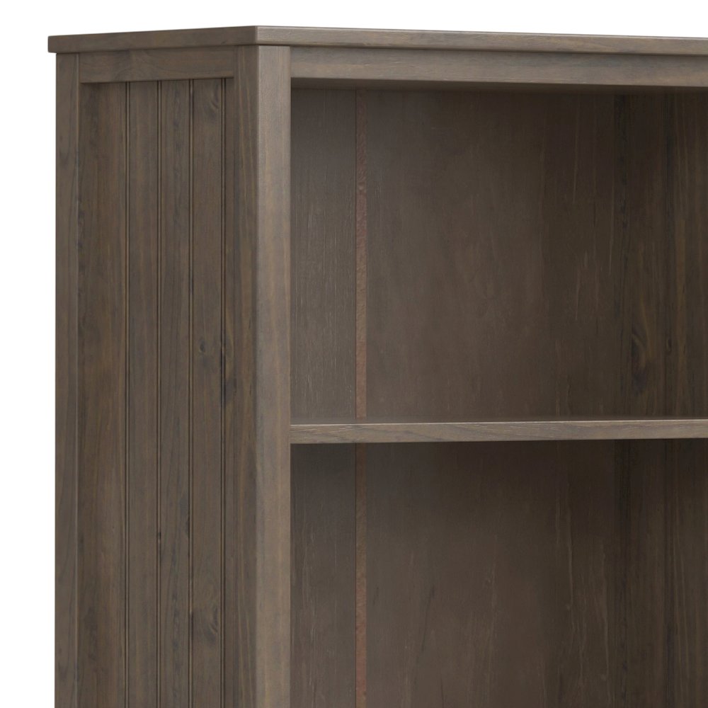 Lev Solid Wood Bookcase In Smoky Brown. Picture 2