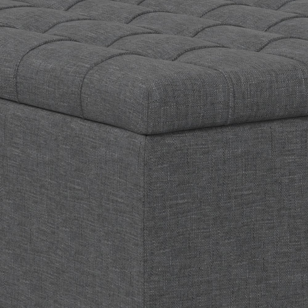Harrison Small Square Coffee Table Storage Ottoman In Slate Grey. Picture 3