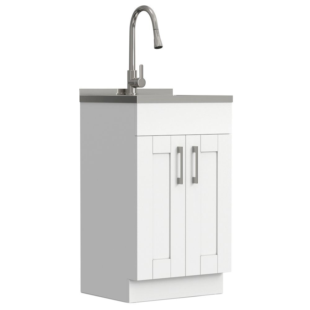 Modern Wide Shaker All-In-One 20-inch Laundry Utility Sink and Cabinet. Picture 3