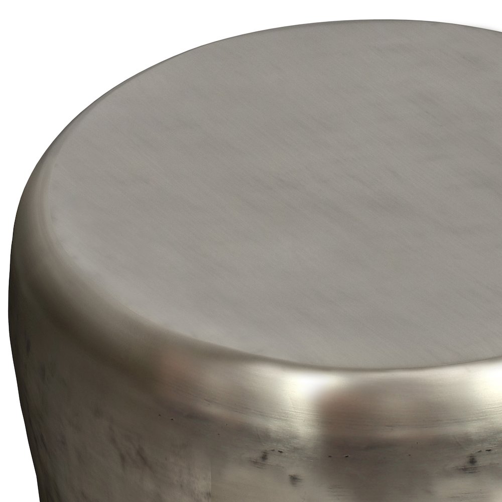 Garvy Metal Side Table In Antique Silver. Picture 2