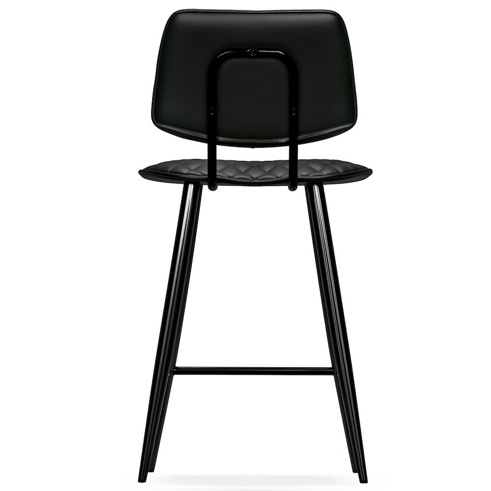 Raya Counter Height Stool (Set Of 2) In Black Vegan Faux Leather. Picture 3
