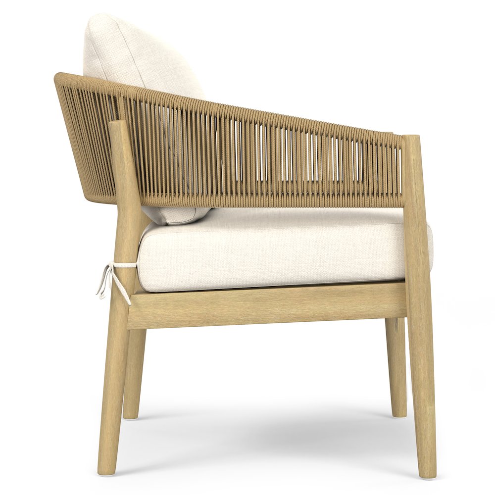 Bayshore Solid Acacia Wood Outdoor Conversation Chair (Set Of 2) In Natural. Picture 2