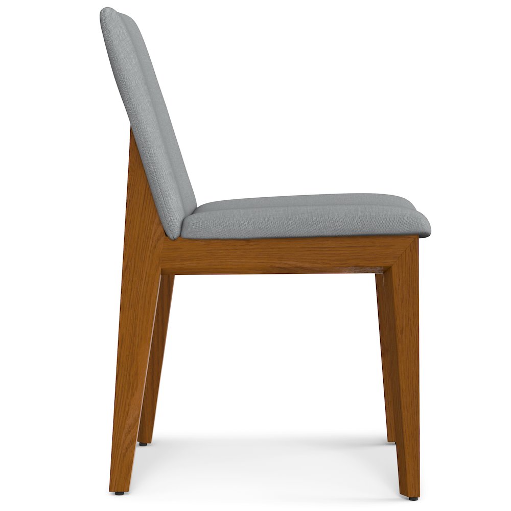Selena Dining Chair (Set of 2) in Light Grey Linen Look Fabric. Picture 3