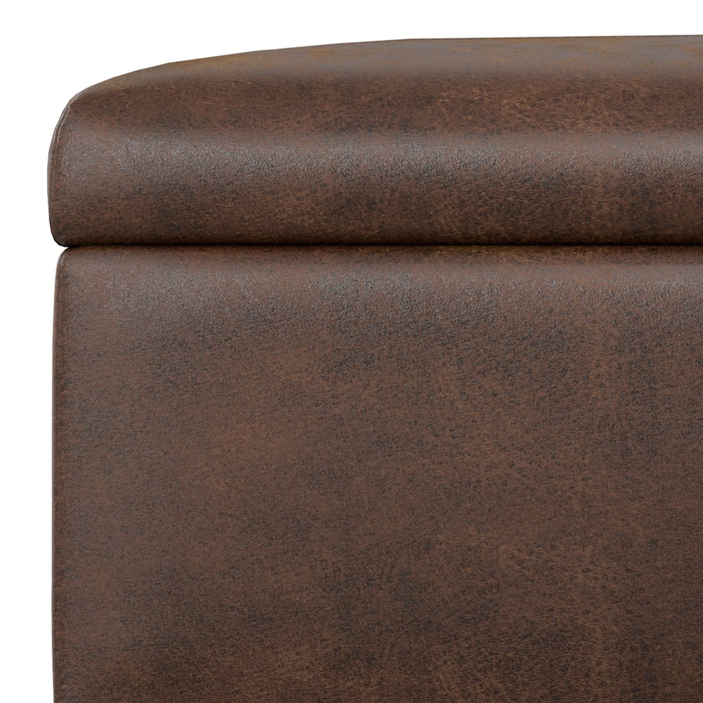 Gabbie Rectangular Storage Ottoman in Distressed Chestnut Brown. Picture 9