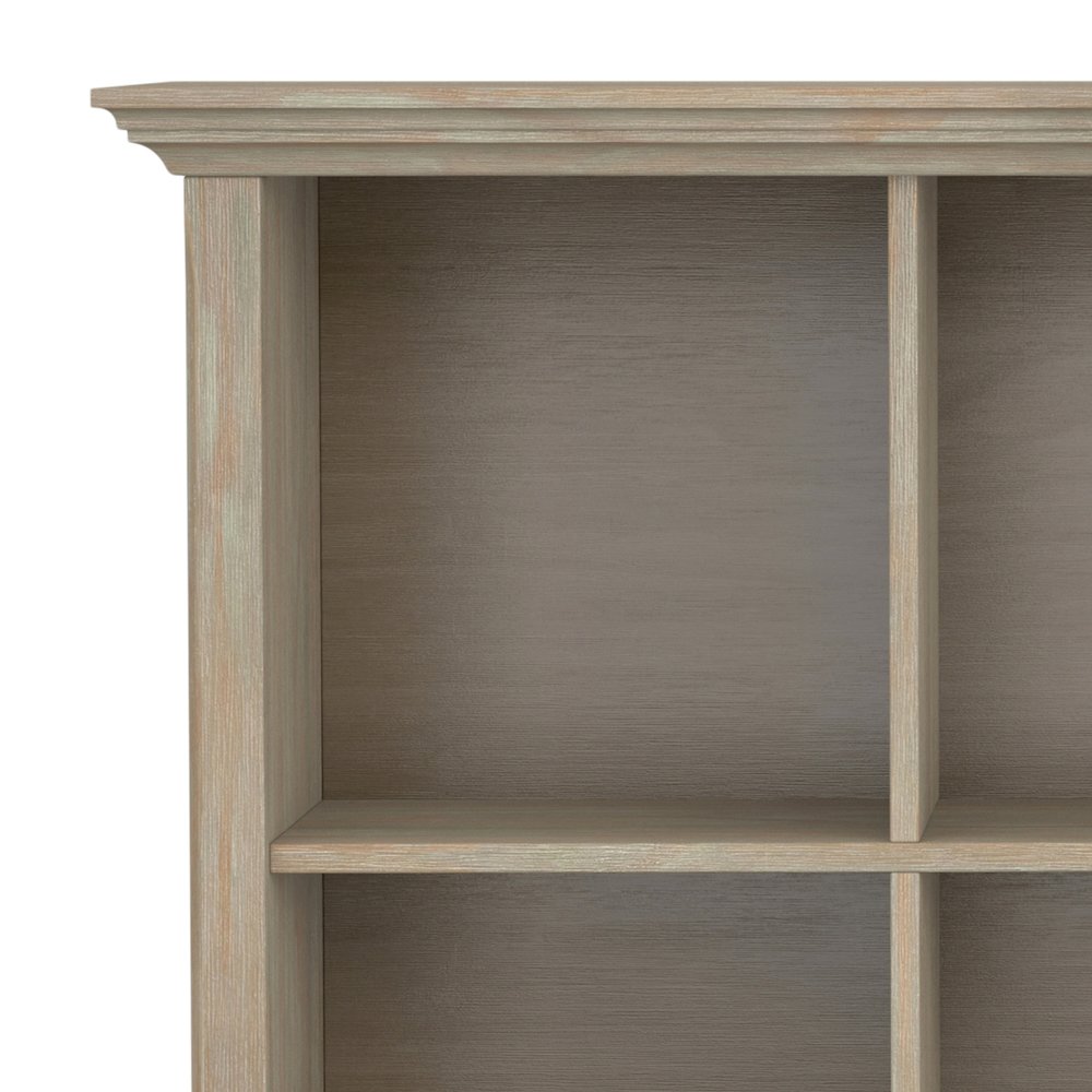 Amherst Solid Wood 8 Cube Storage Sofa Table In Distressed Grey. Picture 4