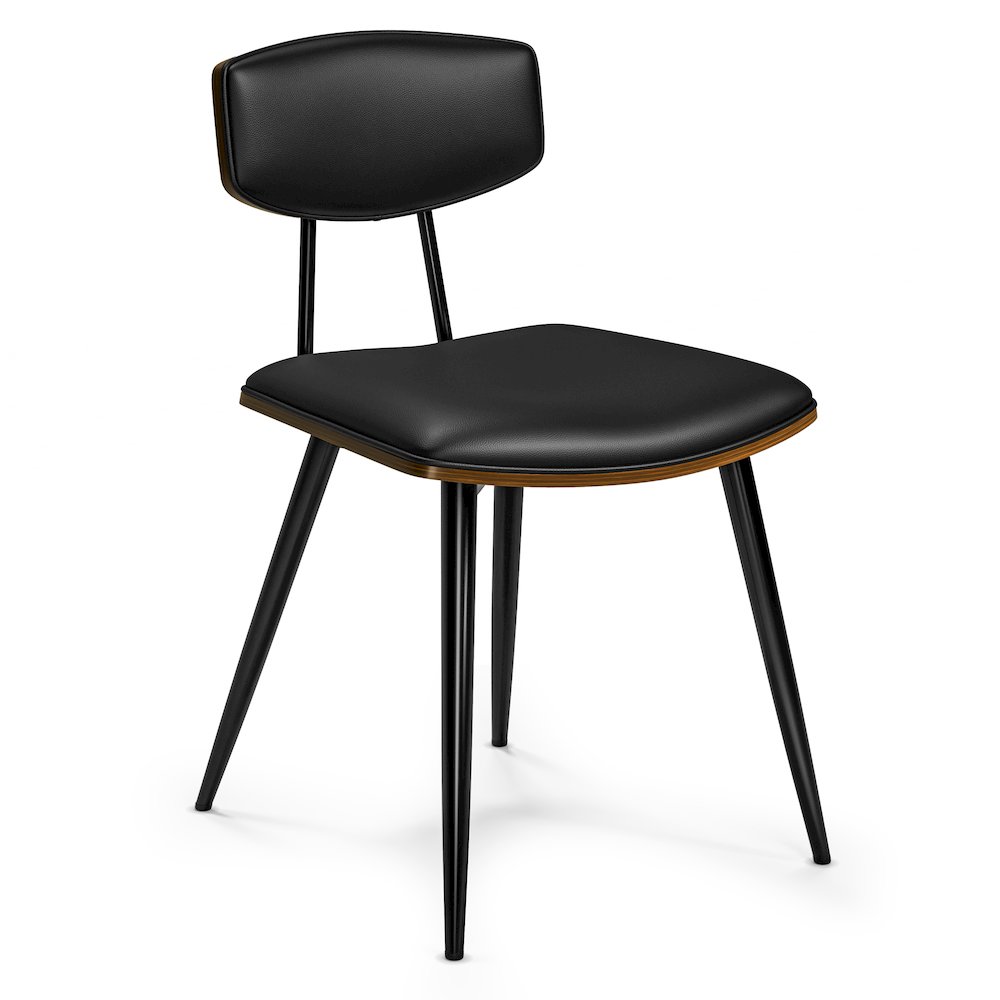 Mavis Dining Chair ( Set Of 2 ) In Black Vegan Faux Leather. Picture 4