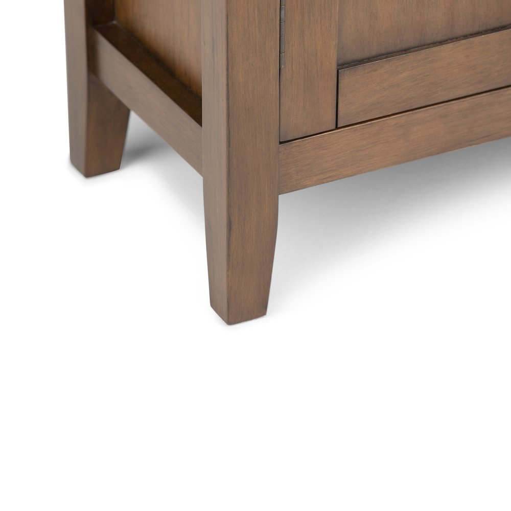 Redmond Solid Wood Low Storage Cabinet In Rustic Natural Aged Brown. Picture 3
