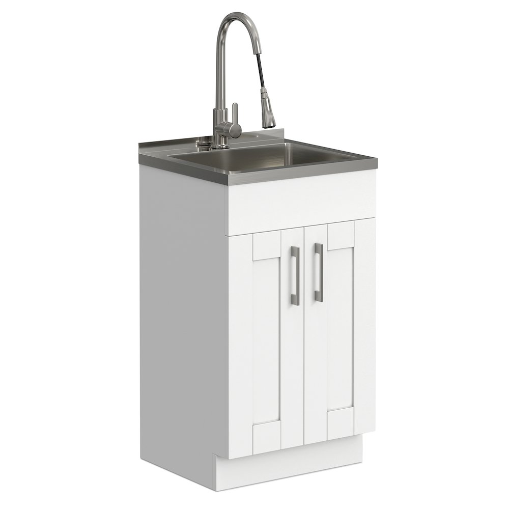 Modern Wide Shaker All-In-One 20-inch Laundry Utility Sink and Cabinet. Picture 2