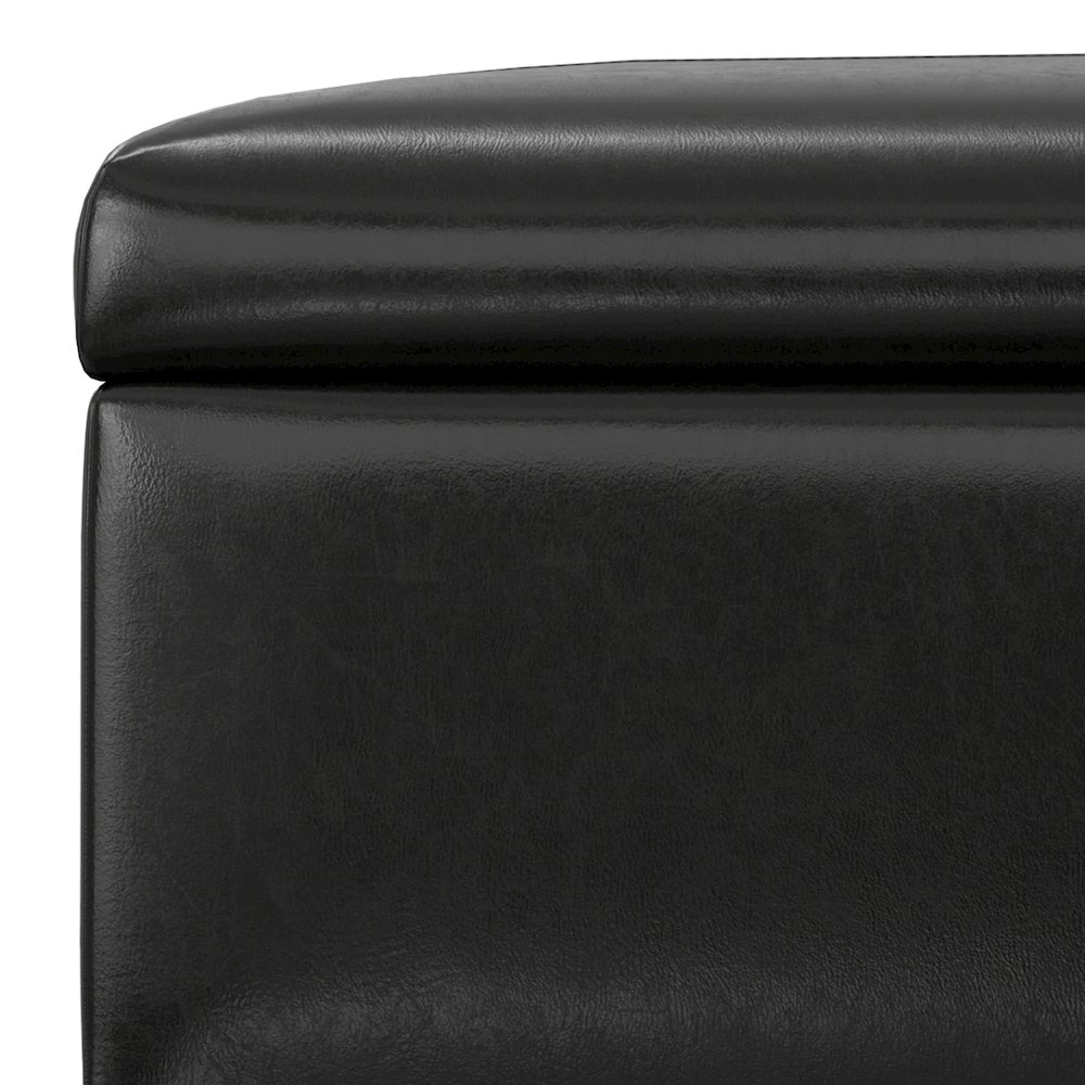 48 inch Wide Contemporary Rectangle Rectangular Storage Ottoman. Picture 4