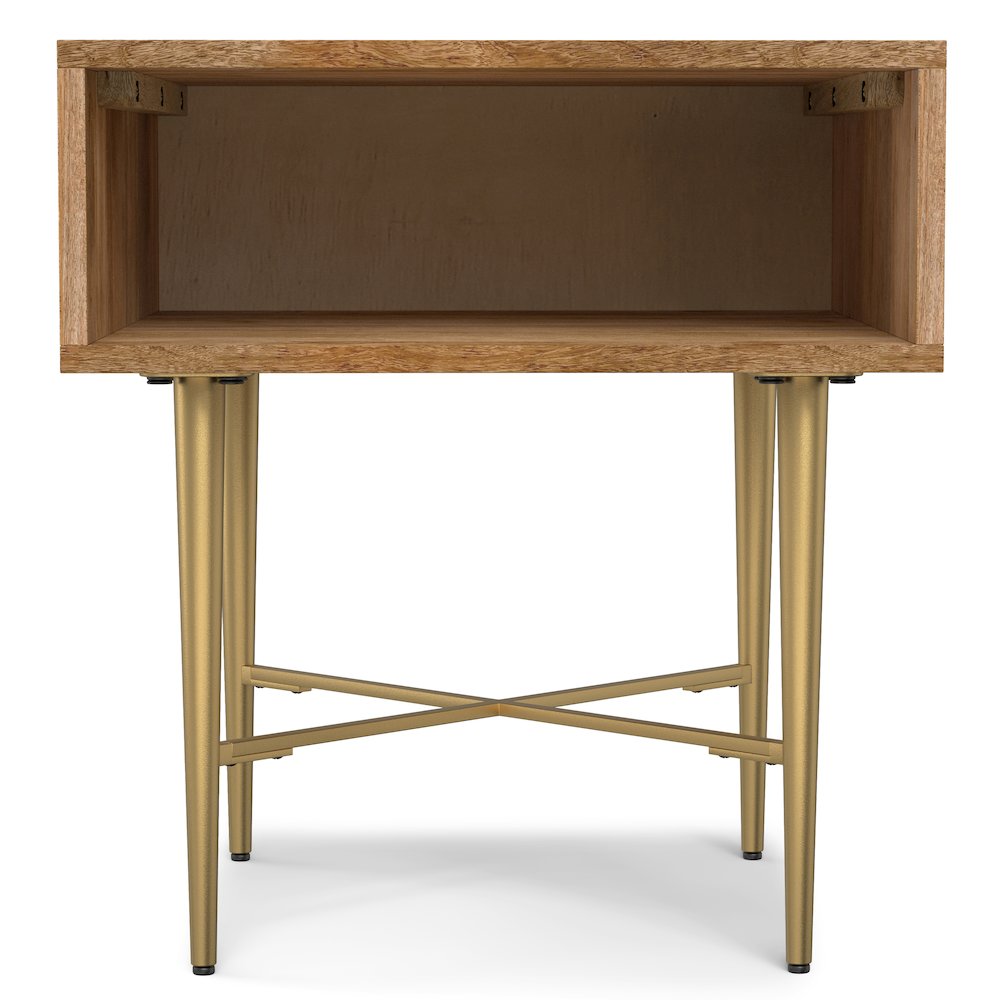 Fallon SOLID MANGO WOOD End Table in Natural. Picture 3