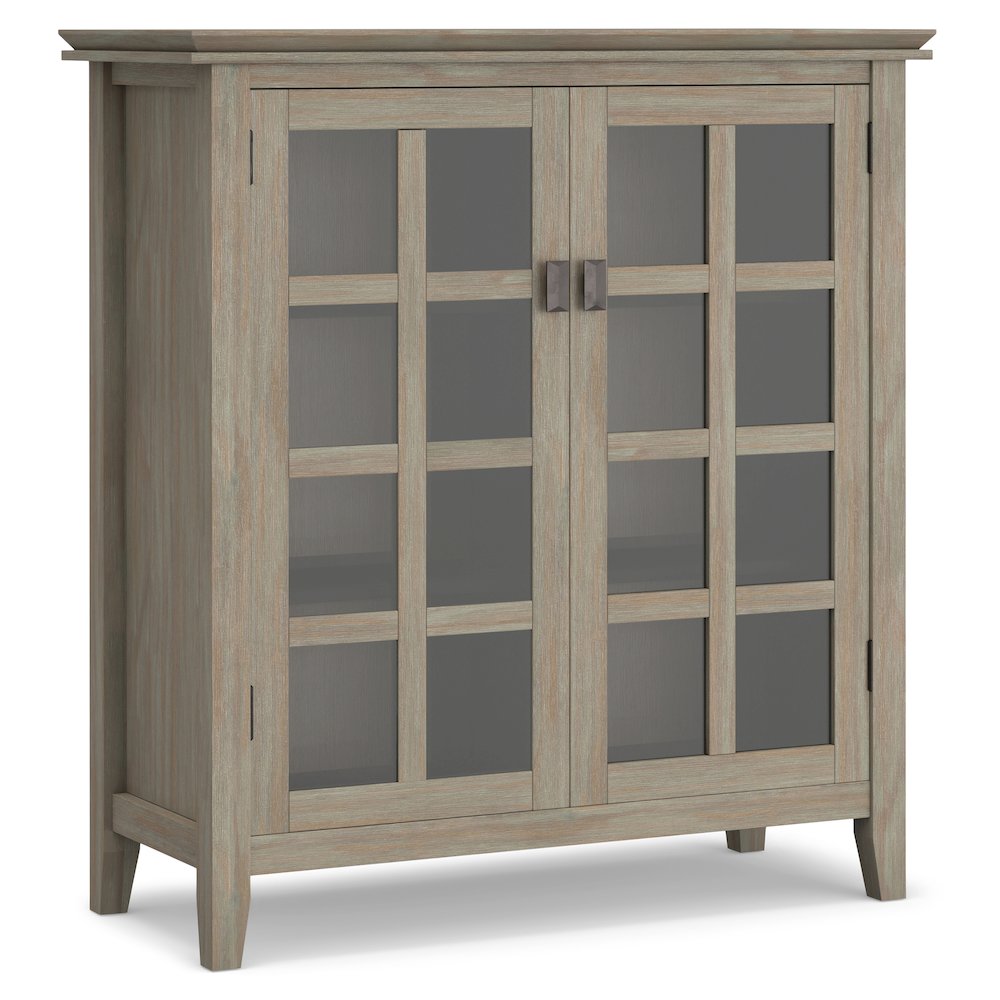 Artisan Solid Wood Medium Storage Cabinet In Distressed Grey. Picture 1