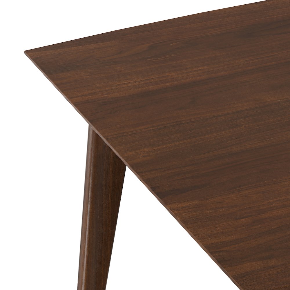 Draper Solid Wood Mid Century Rectangle Dining Table In Walnut Veneer. Picture 11