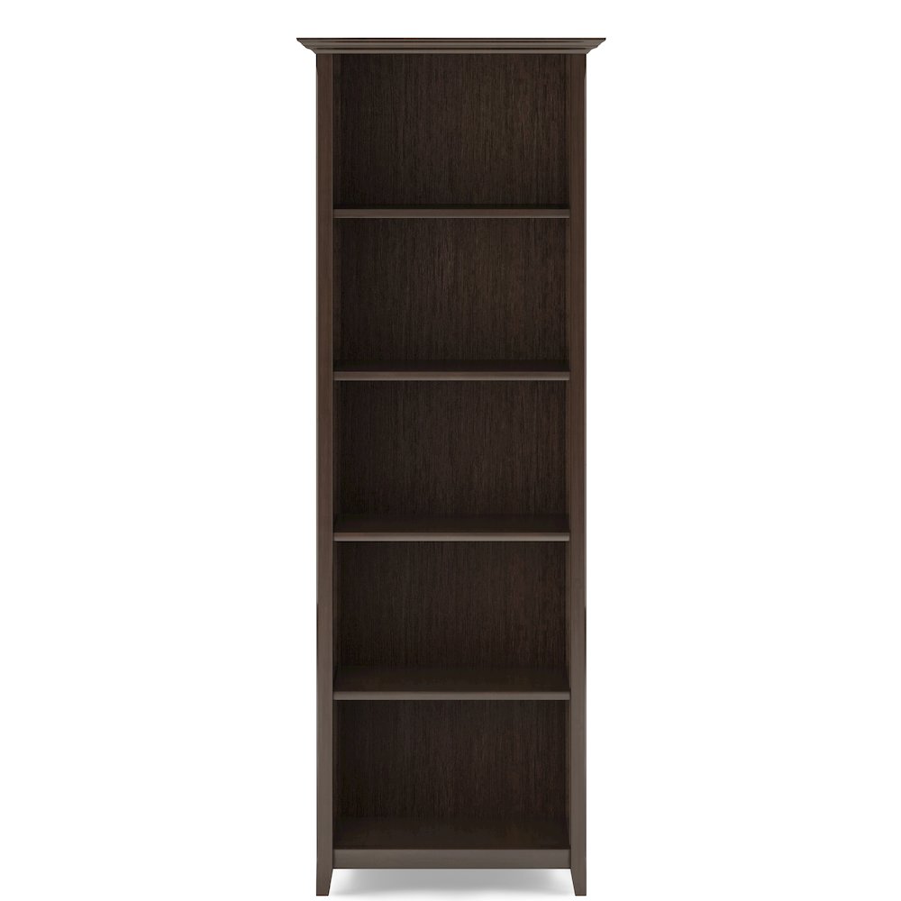 60"W TV Stand with Two 26"W 5 Shelf Bookcases in Brunette Brown (Set of 3). Picture 4
