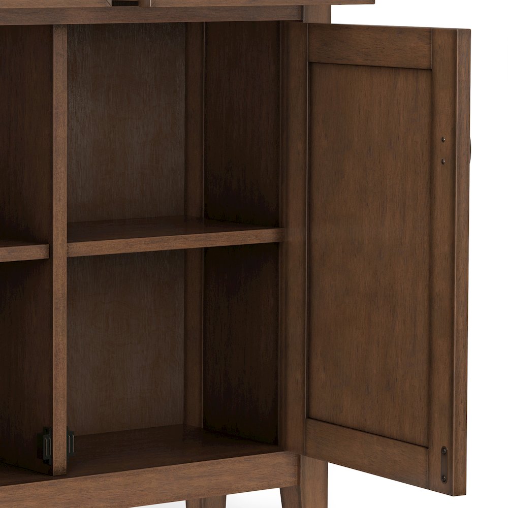 36 inch Wide Transitional Entryway Storage Cabinet in Rustic Natural Aged Brown. Picture 4