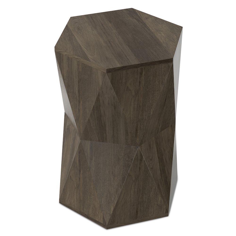 Mckinley 16 inch Wide Solid Mango Contemporary End Table in Ash Grey, Assembled. Picture 3
